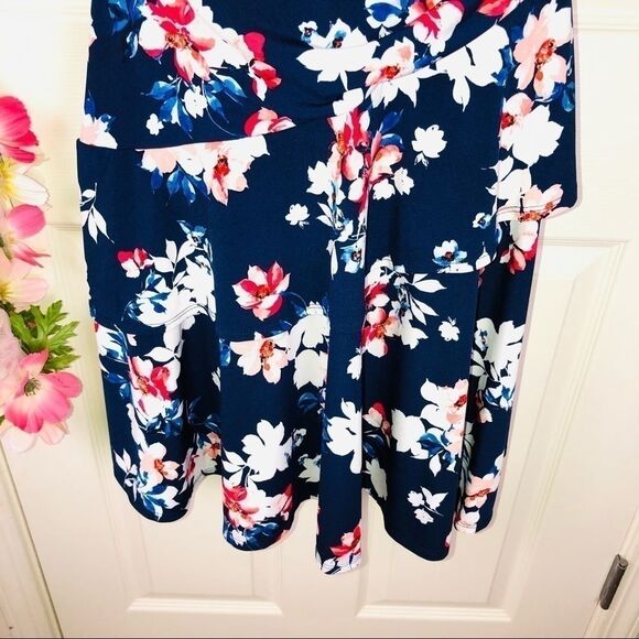 Elle ruffle faux wrap knee length floral dress xs - Picture 5 of 13